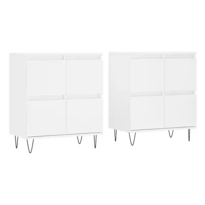 (white, pcs) vidaXL Sideboard Storage Cupboard Side Cabinets pcs White Engineered Wood