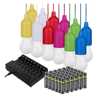 Valiant Hanging Lights LED (12 Pk), x AAA Batteries + Charger