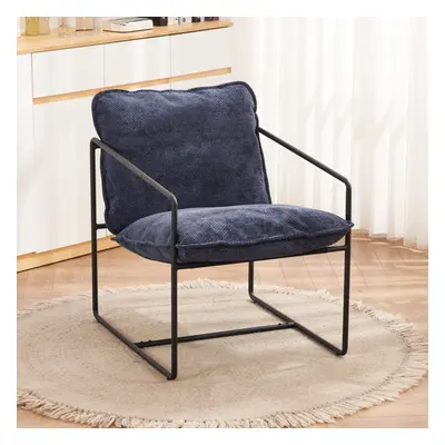 Tivoli Occasional Chair Black Metal Frame with Blue Fabric