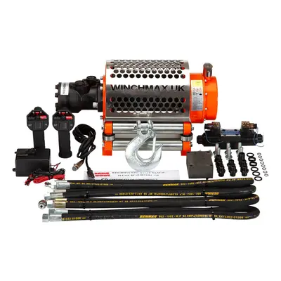 20,000lb Hydraulic Z Winch. 25m x 14mm Steel Rope. 12V System.