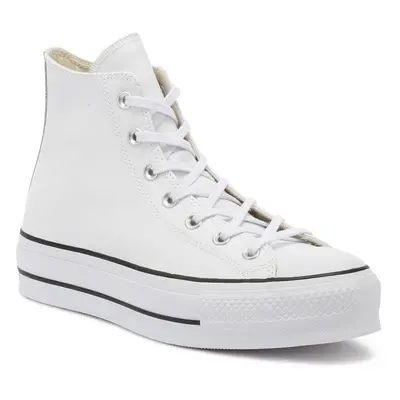 (UK 6) Converse Chuck Taylor All Star Womens White Lift Clean Hi Trainers