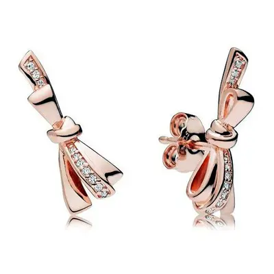 PANDORA Rose Gold Gorgeous Bow Stud Earrings 287234CZ