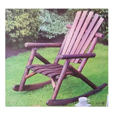 Outdoor Porch Rocking Chair Swinging Patio Burntwood Rocker Balcony Deck G-0268