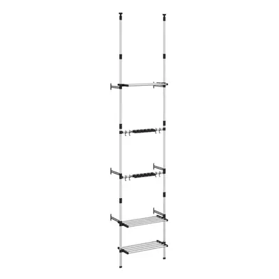 vidaXL Telescopic Garden Rack with Shelves Silver Aluminium Tool Storage