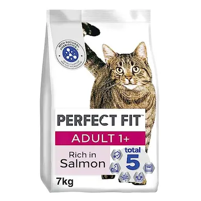 Perfect Fit Adult 1+ Complete Dry Cat Food for Adult Cats Aged 1+ Years, Rich in Salmon, Bag (7 