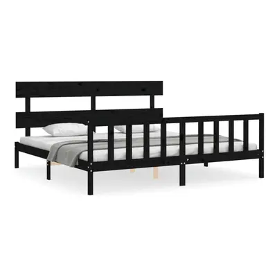 (black, x cm/with headboard & footboard) vidaXL Bed Frame Bedroom Platform Bed Mattress Foundati