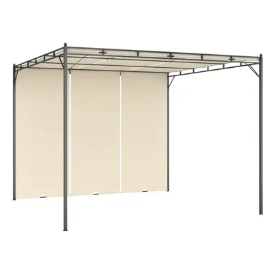 Garden Furniture Set Garden Gazebo with Side Curtain 3x3x2.25m Cream