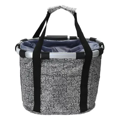 (Grey) Bike Front Basket Pet Carrier Hampers Bicycle Handlebar Handbag Shoulder