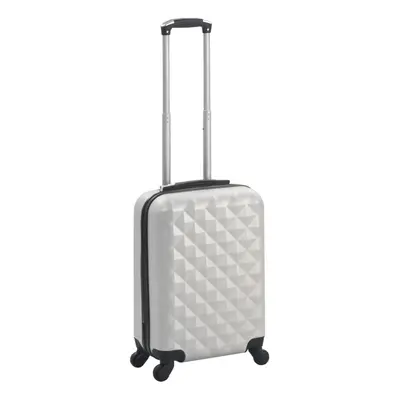 vidaXL Hardcase Trolley Bright Silver ABS Travel Luggage Suitcase Organiser