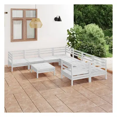 vidaXL Garden Lounge Set Outdoor Lounge Set Piece White Solid Wood Pine