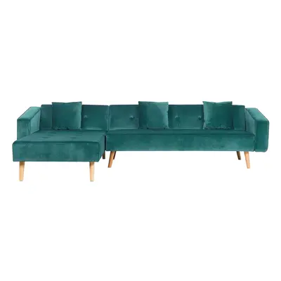 Corner Sofa VADSO Velvet Emerald Green Right Hand