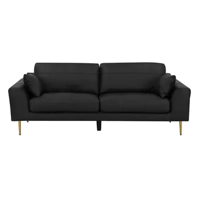 3 Seater Leather Sofa Black TORGET