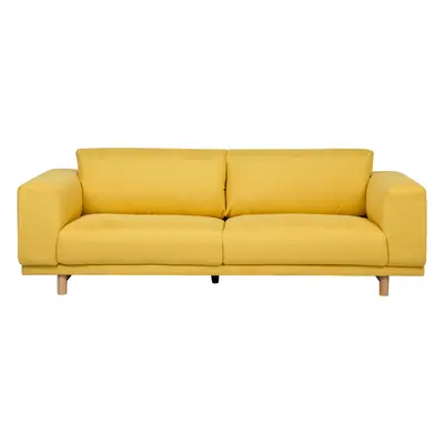 3 Seater Fabric Sofa Yellow NIVALA