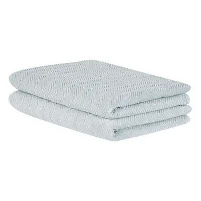 Set of Cotton Terry Towels Mint Green MITIARO