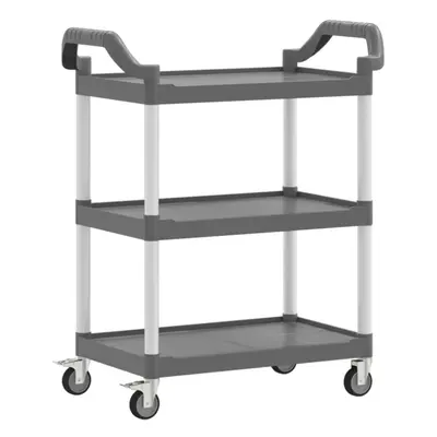 (grey, x x cm) vidaXL 3-Tier Trolley Serving Cart Kitchen Storage Serving Trolley Aluminium