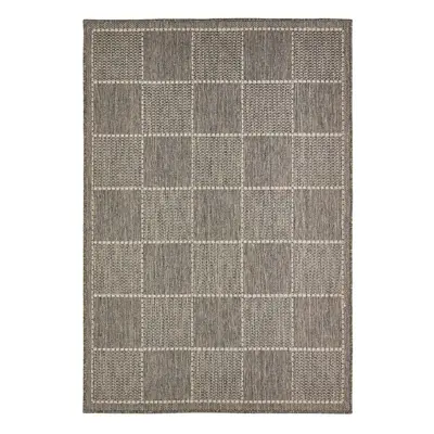 (Check - Grey, x cm) Non Slip Outdoor/Indoor Flatweave Rugs Patio garden Small Extra Large Mats 