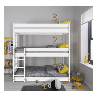 Henrik Triple Bed Bunk Triple Sleeper in Classic White