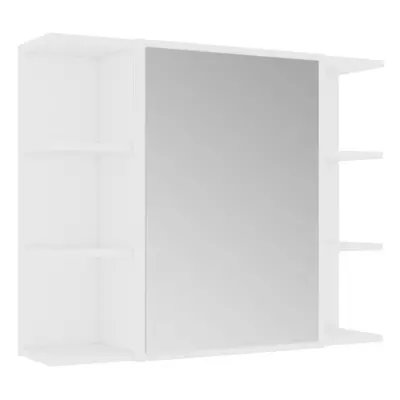 vidaXL Bathroom Mirror Cabinet White Engineered Wood Storage Vanity Organiser