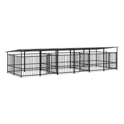 (588 x x cm) vidaXL Outdoor Dog Kennel Steel Dog Crate Pet Cage Puppy Enclosure Multi Sizes