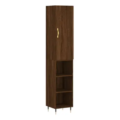 vidaXL Highboard Sideboard Cupboard Storage Cabinet Brown Oak Engineered Wood