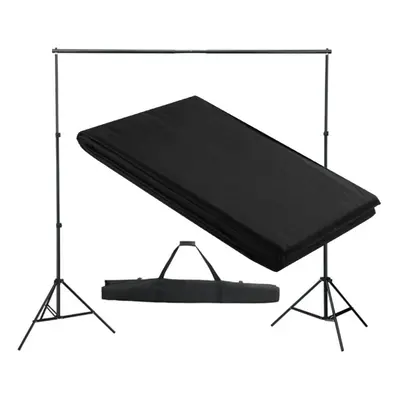 vidaXL Backdrop Support System 300x300cm Black Photography Studio Background