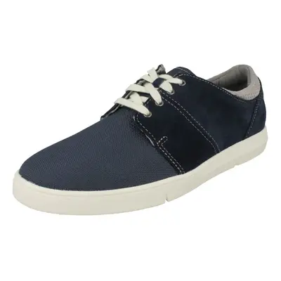 (UK 6, Navy (Blue)) Mens Clarks Casual Lace Up Shoes Landry Edge - G Fit