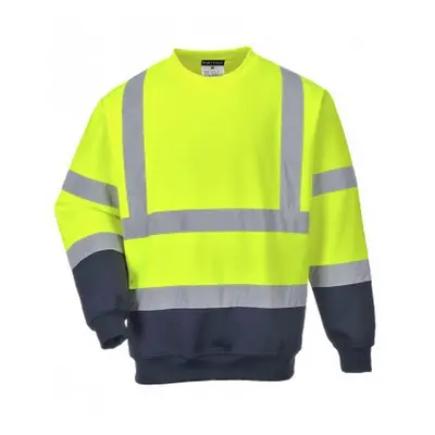 (XL, Yellow/Navy) Portwest Mens Hi-Vis Two Tone Sweatshirt