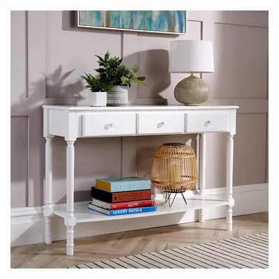 Stylish White Painted Wooden Drawer Hallway Console Table Side Desk