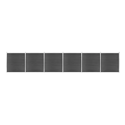 Fence Panel Set WPC 1045x186 cm Black