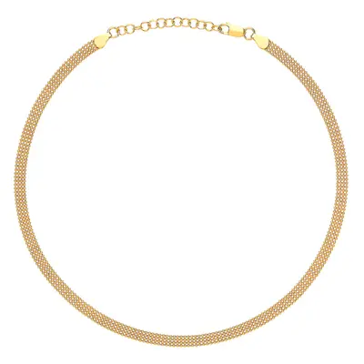 Jewelco London Ladies Yellow Gold-Plated Sterling Silver Row Bead Cage Choker Collarette Necklac