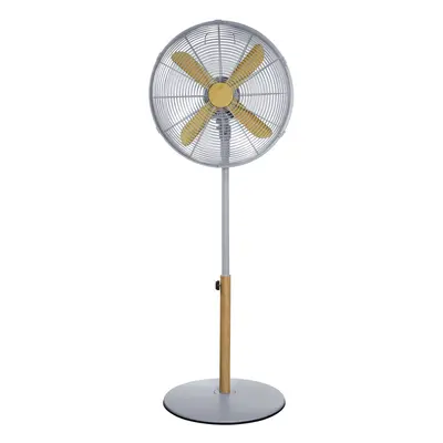 Russell Hobbs Pedestal Fan Cooling Grey Wood Effect RHMPF1601WDG