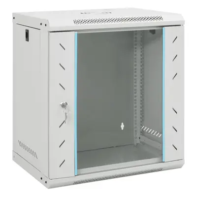 (grey, x x mm) vidaXL 9U Wall Mounted Network Cabinet Home Server Rack Data Cabinet 19" IP20