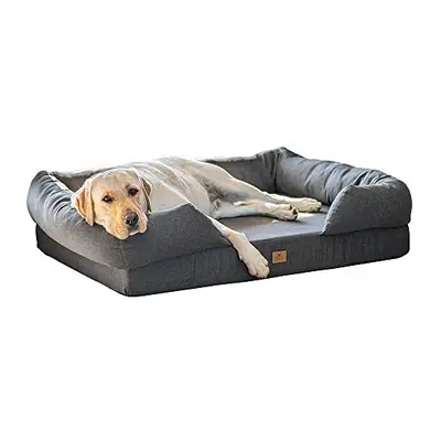 Ferplast Orthopedic Dog Bed MEMOR-ONE Memory Foam, Removable Cover, Washable Grey