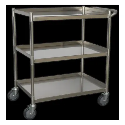 Workshop Trolley 3-Level Stainless Steel