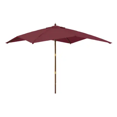 (red) vidaXL Garden Parasol Umbrella with Wooden Pole Outdoor Parasol Sun Umbrella