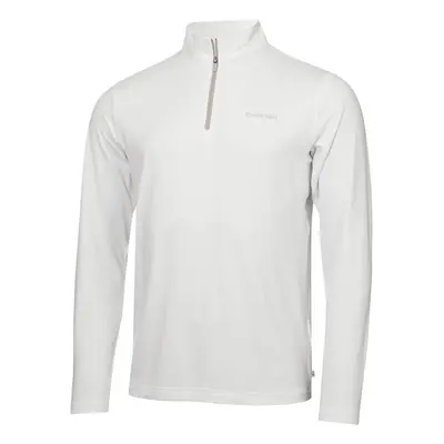 (L, White) Calvin Klein Mens Newport Half Zip Thermal Breathable Lightweight Sweater