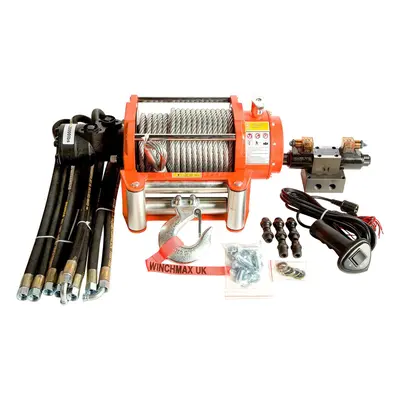 20,000lb Hydraulic Winch. 25m x 14mm Steel Rope. 12V System.