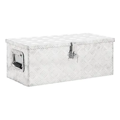 (Silver, x x cm (L x W x H)) vidaXL Aluminium Box Trapezoid Storage Chest Trunk Organiser Toolbo