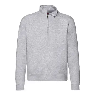 (4XL, Heather Grey) Fruit Of The Loom Mens Premium Zip Neck Heather Sweatshirt