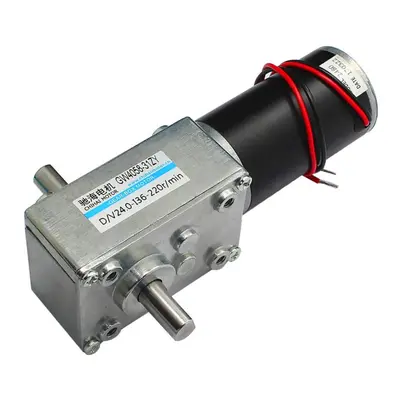 (12V) Double Shaft DC Motor 12V/24V 110rpm/220rpm Reduction Worm Gear Box