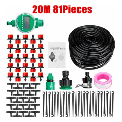 (81pcs) 15/20/25/30m DIY Irrigation System Water Timer Auto Plant Watering Micro Drip Garden Wat