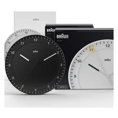 Braun Wall Clock New Home Gift Bundle with Silent Sweep Movement, Easy To Read, 30cm Diameter, B