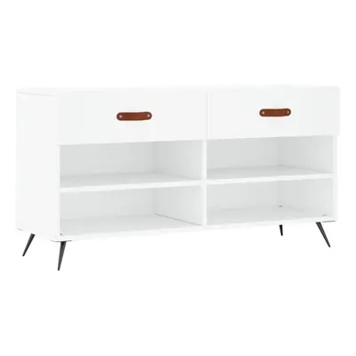 (white) vidaXL Shoe Bench Shoe Shelf Hallway Shoe Storage Cabinet Engineered Wood