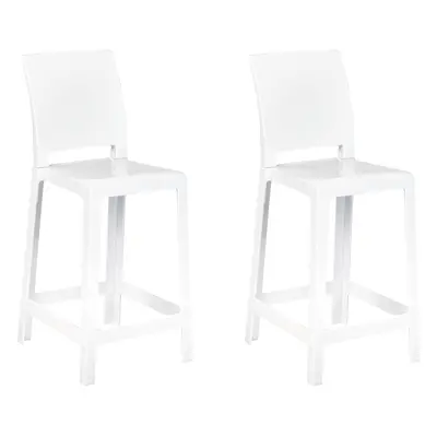 Set of Bar Chairs WELLINGTON White