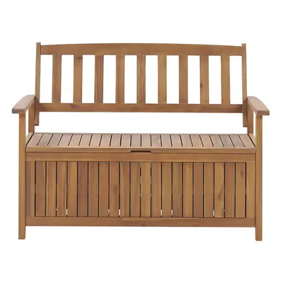 Garden Bench SOVANA cm with Storage Acacia Wood Light Brown