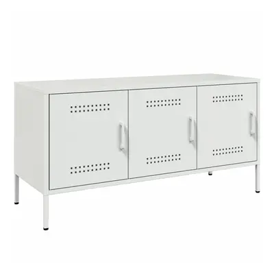 vidaXL TV Cabinet TV Stand TV Unit Entertainment Centre Media Unit White Steel