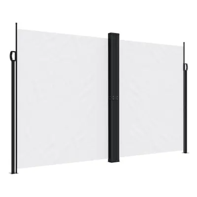 (white, x cm) vidaXL Retractable Side Awning Outdoor Privacy Screen Shade Cream 180x1000 cm