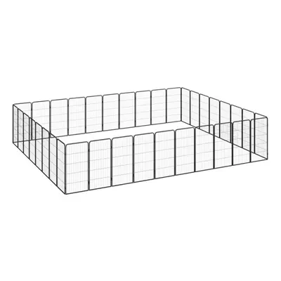 (500 x x cm) vidaXL Dog Playpen Panels Black Powder-coated Steel Dog Kennel Multi Sizes