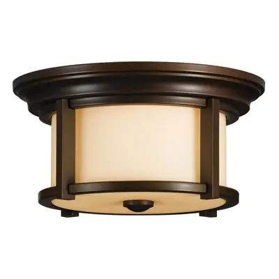 Outdoor IP44 Bulb Flush Light Heritage Bronze LED E27 60W