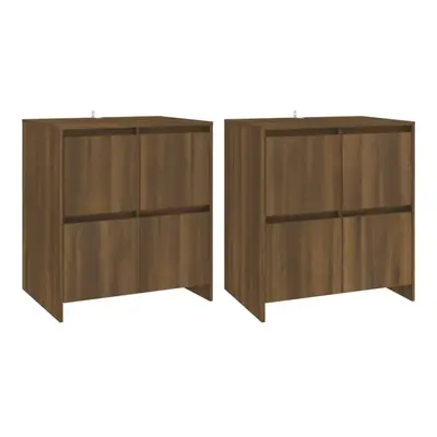 (brown oak) vidaXL 2x Sideboards Chipboard Storage Side Book Console Cabinet Multi Colours